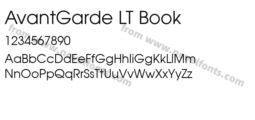 AvantGarde LT BookPreview