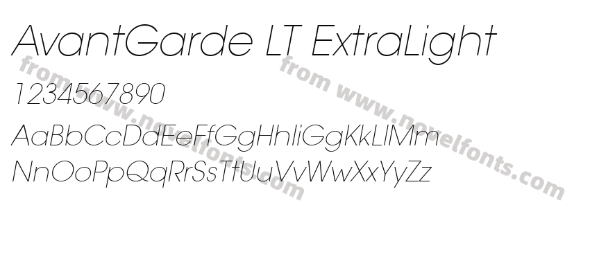 AvantGarde LT ExtraLightPreview