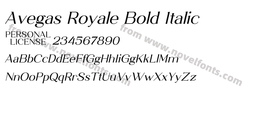 Avegas Royale Bold ItalicPreview