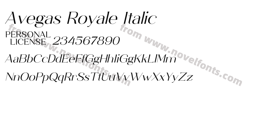 Avegas Royale ItalicPreview