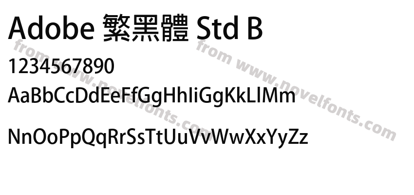 Adobe 繁黑體 Std BPreview