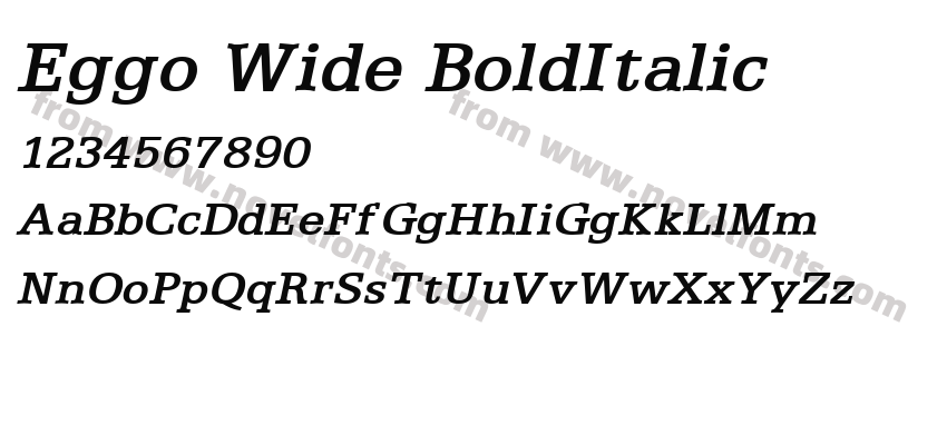 Eggo Wide Bold ItalicPreview