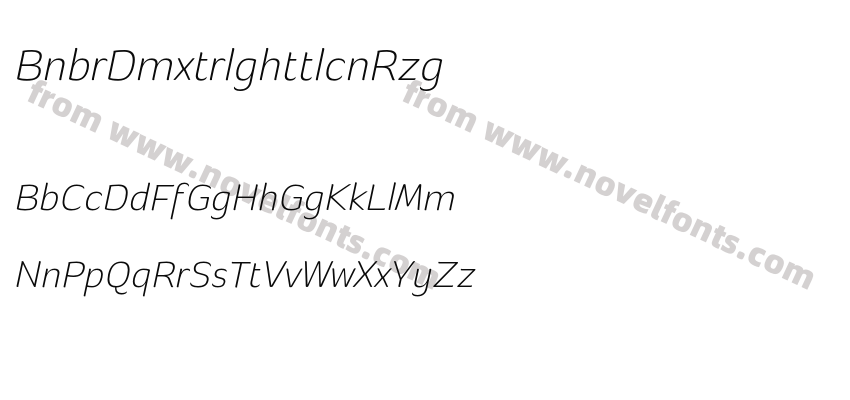 BanburiDemoExtralightItalic-nRezgPreview