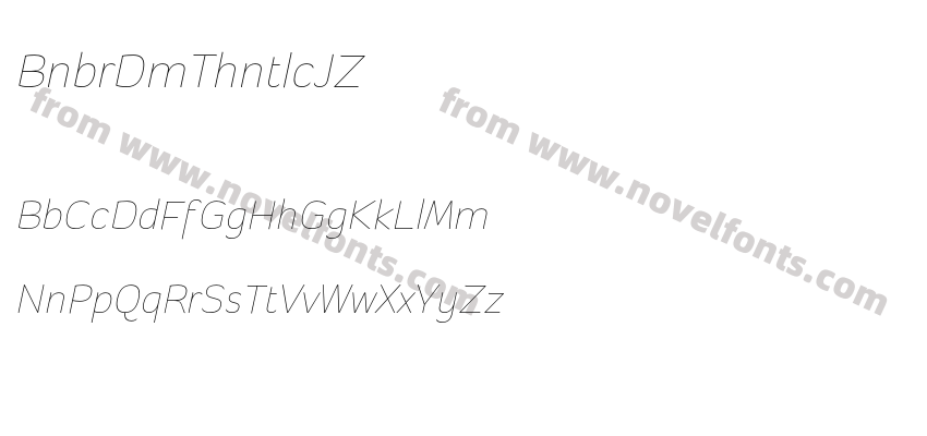 BanburiDemoThinItalic-51JZ8Preview