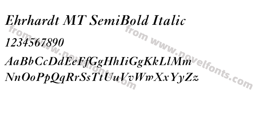 Ehrhardt MT SemiBold ItalicPreview