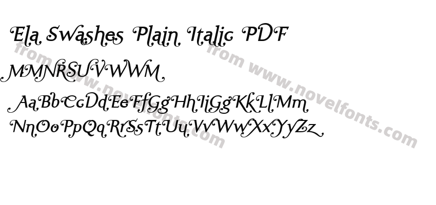 Ela Swashes Plain Italic PDFPreview