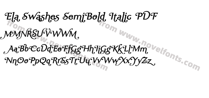 Ela Swashes SemiBold Italic PDFPreview