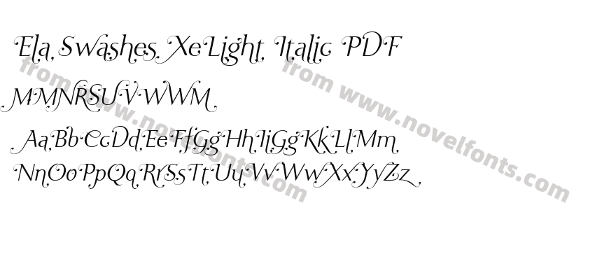 Ela Swashes XeLight Italic PDFPreview