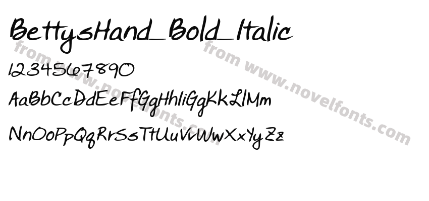 BettysHand_Bold_ItalicPreview