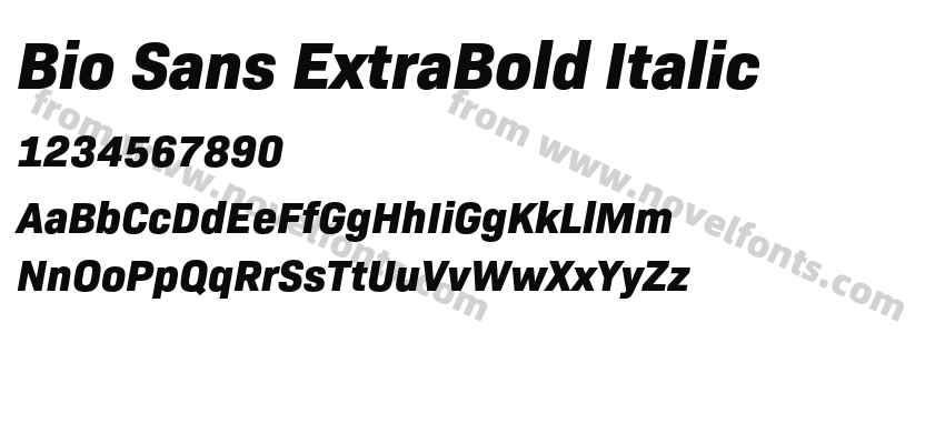 Bio Sans ExtraBold ItalicPreview