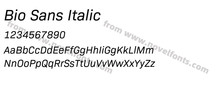 Bio Sans ItalicPreview