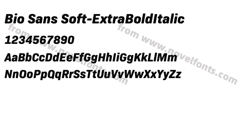 Bio Sans Soft-ExtraBoldItalicPreview