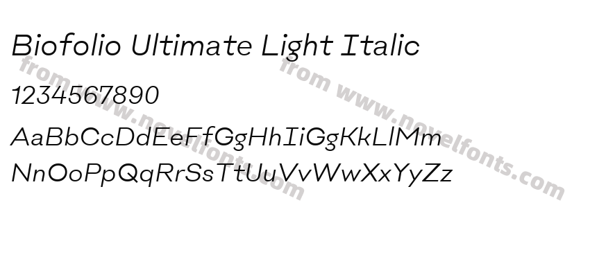 Biofolio Ultimate Light ItalicPreview