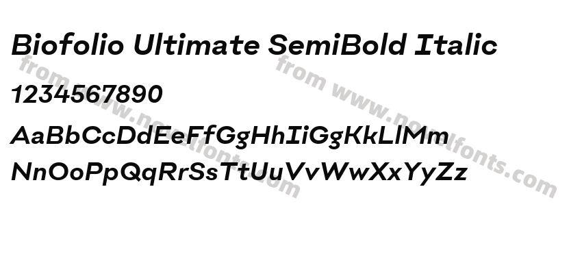 Biofolio Ultimate SemiBold ItalicPreview