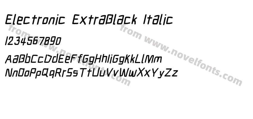 Electronic ExtraBlack ItalicPreview