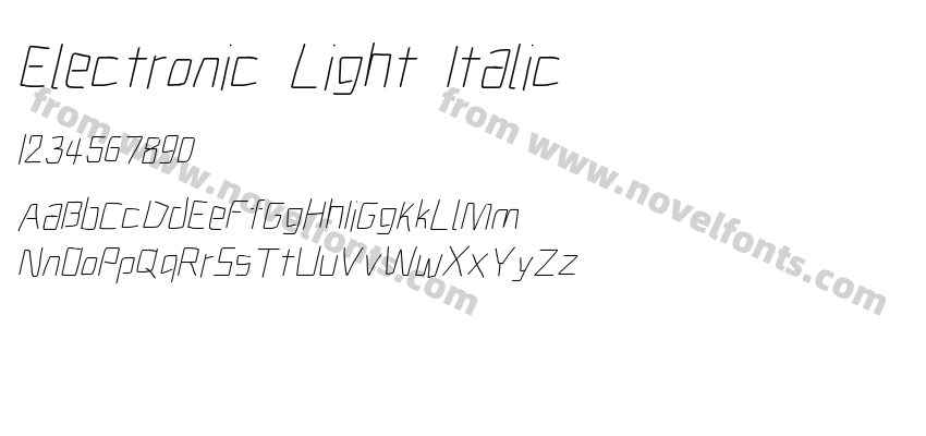 Electronic Light ItalicPreview