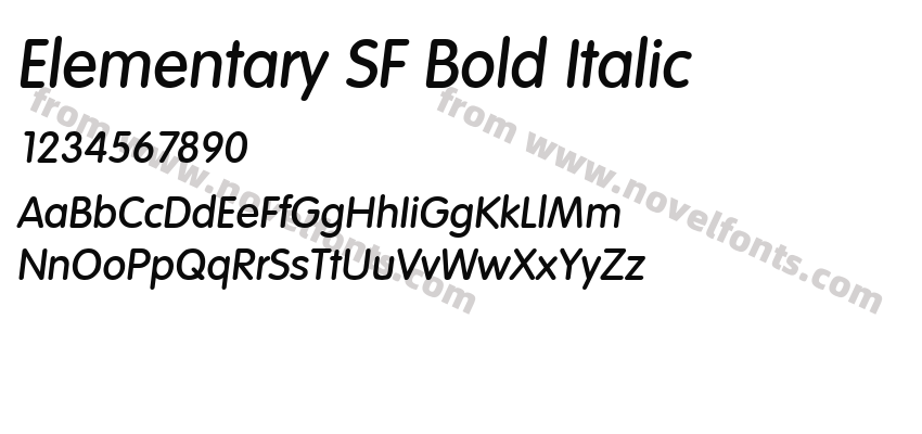 Elementary SF Bold ItalicPreview