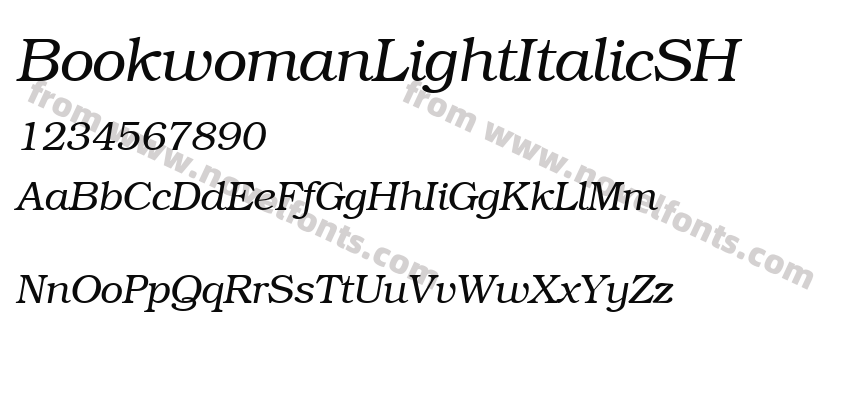 BookwomanLightItalicSHPreview