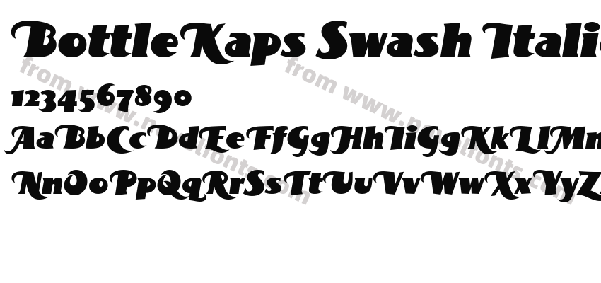 BottleKaps Swash ItalicPreview