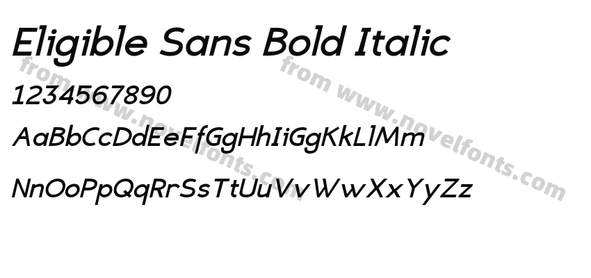 Eligible Sans Bold ItalicPreview