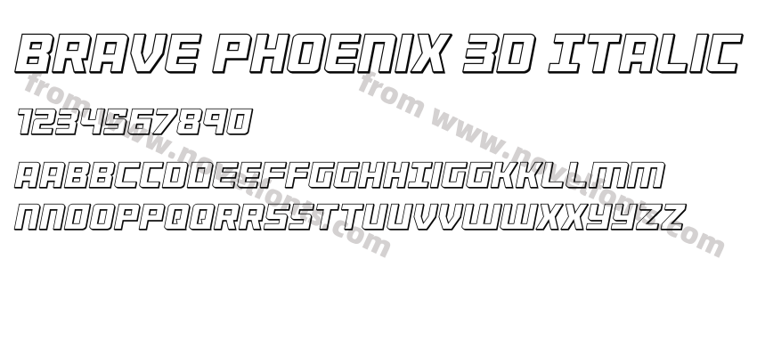 Brave Phoenix 3D ItalicPreview