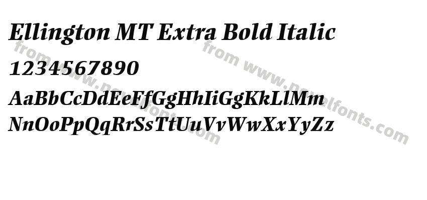 Ellington MT Extra Bold ItalicPreview