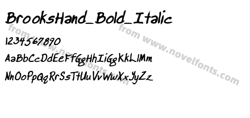 BrooksHand_Bold_ItalicPreview