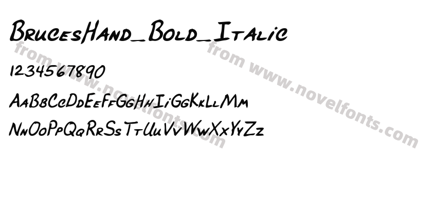 BrucesHand_Bold_ItalicPreview