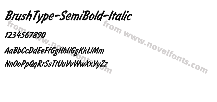 BrushType-SemiBold-ItalicPreview