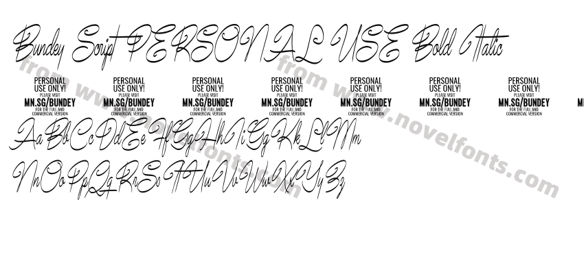 Bundey Script PERSONAL USE Bold ItalicPreview