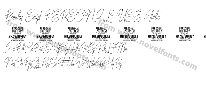 Bundey Script PERSONAL USE ItalicPreview