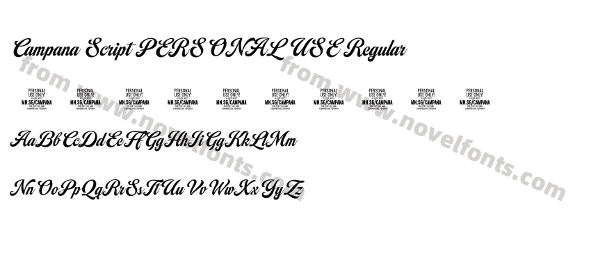 Campana Script PERSONAL USE RegularPreview