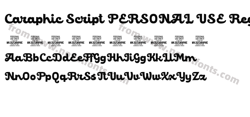 Caraphic Script PERSONAL USE RegularPreview