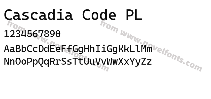 Cascadia Code PLPreview