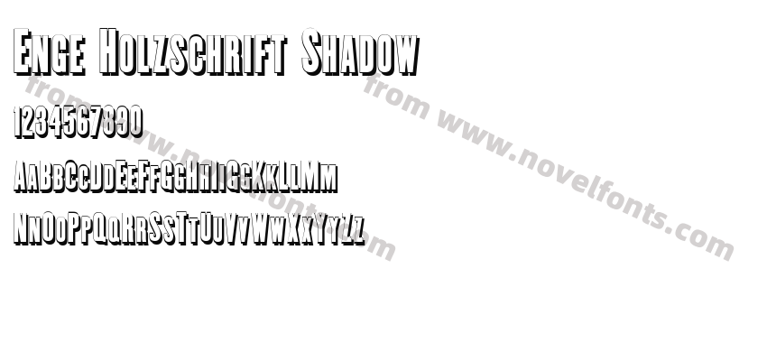 Enge Holzschrift ShadowPreview