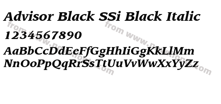 Advisor Black S Si Black ItalicPreview