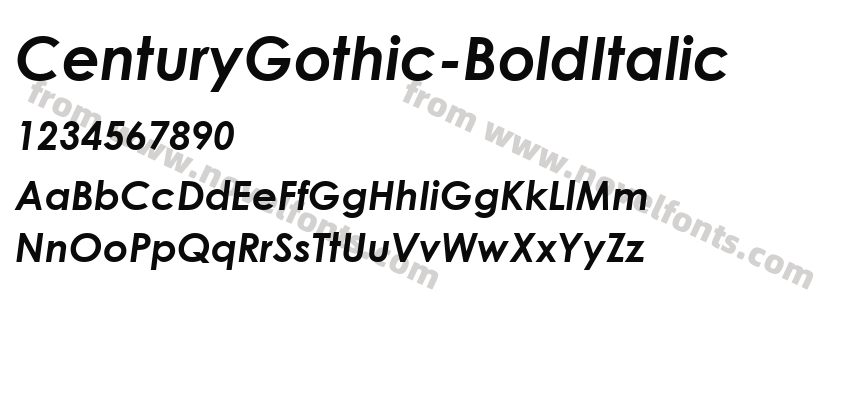 CenturyGothic-BoldItalicPreview