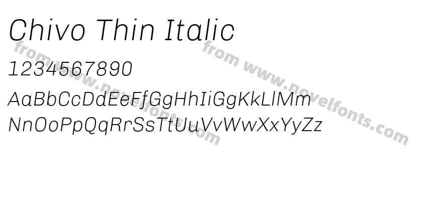 Chivo Thin ItalicPreview