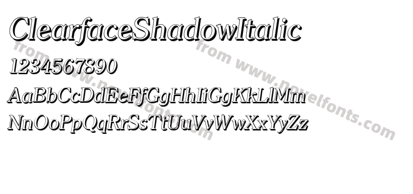 ClearfaceShadowItalicPreview