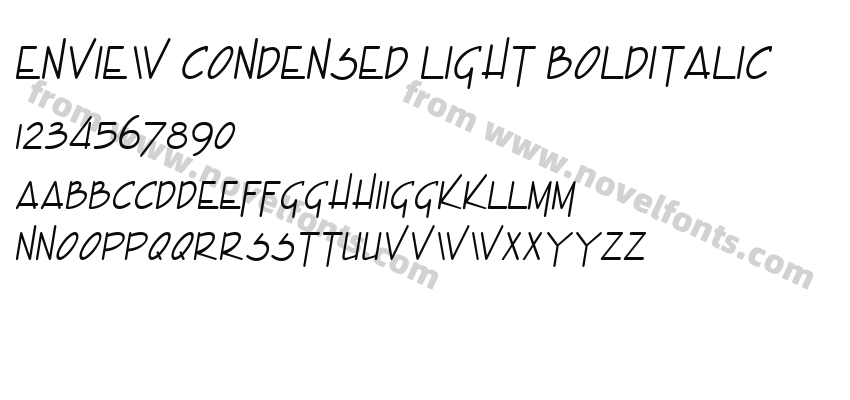 Enview Condensed Light BoldItalicPreview