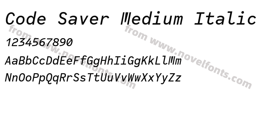 Code Saver Medium ItalicPreview