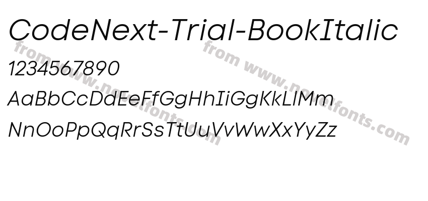 CodeNext-Trial-BookItalicPreview