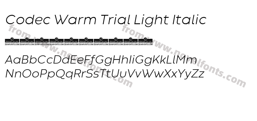 CodecWarmTrial-LightItalicPreview