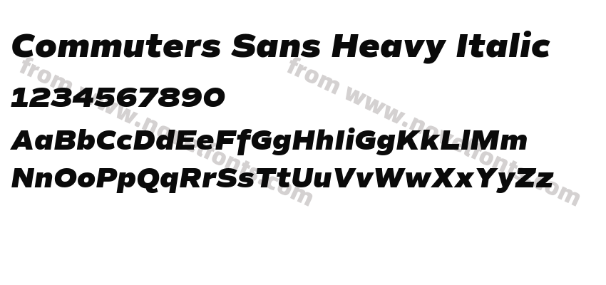 Commuters Sans Heavy ItalicPreview