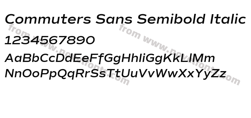 Commuters Sans Semibold ItalicPreview