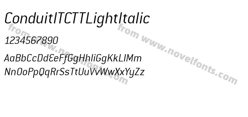 ConduitITCTTLightItalicPreview