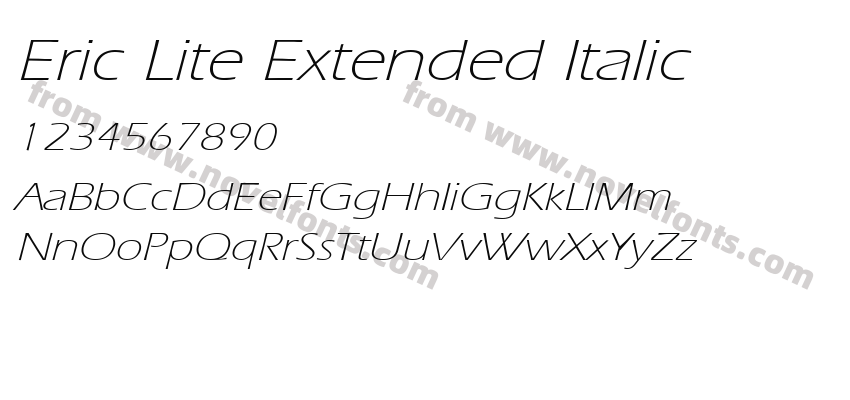 Eric Lite Extended ItalicPreview