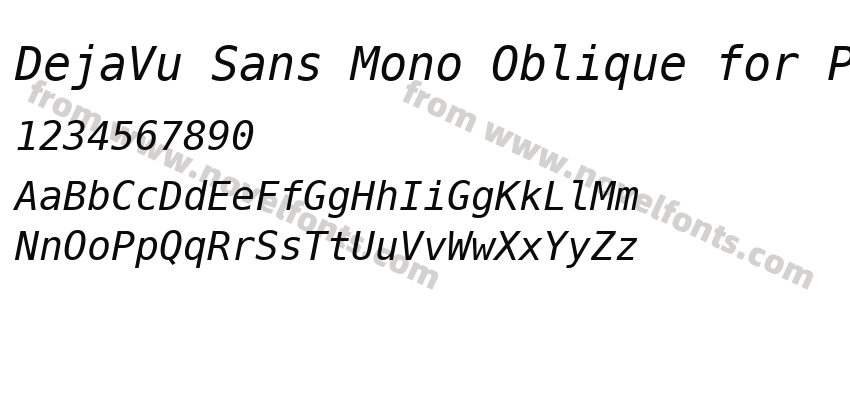 DejaVu Sans Mono Oblique for PowerlinePreview