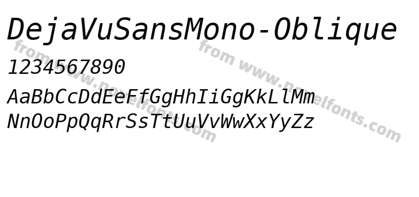 DejaVuSansMono-ObliquePreview