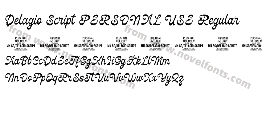 Delagio Script PERSONAL USE RegularPreview